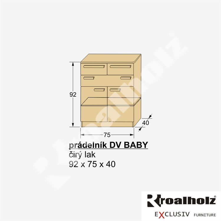 přebalovací komoda z masivu PRÁDELNÍK DV BABY