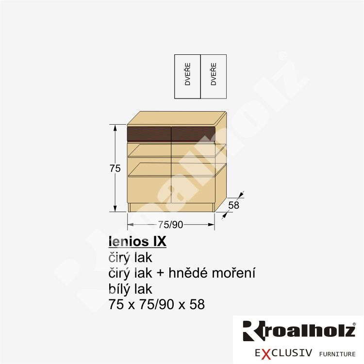 dvířková komoda z masivu LENIOS IX MAX