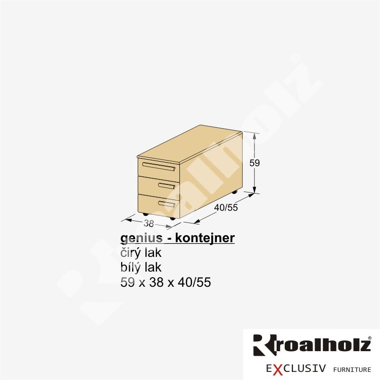 kontejner k psacímu stolu masiv GENIUS KONTEJNER