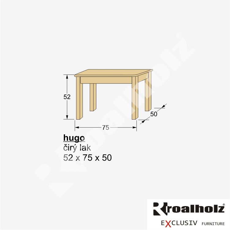 dřevěný konferenční stolek z masivu HUGO