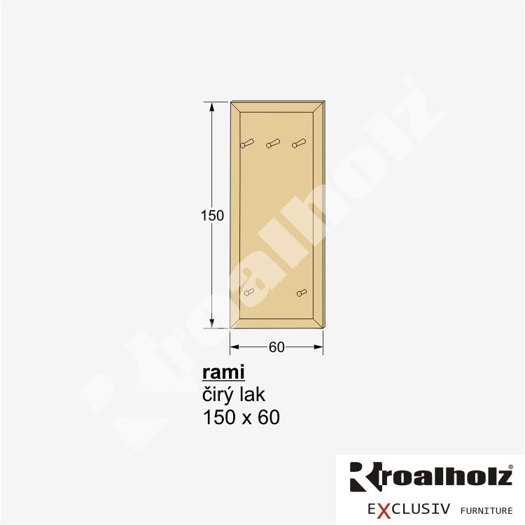 nástěnný závěsný věšák z masivu RAMI