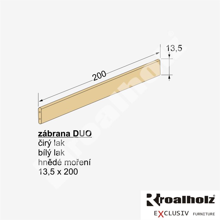 dřevěná zadní ZÁBRANA DUO na postel z masivu