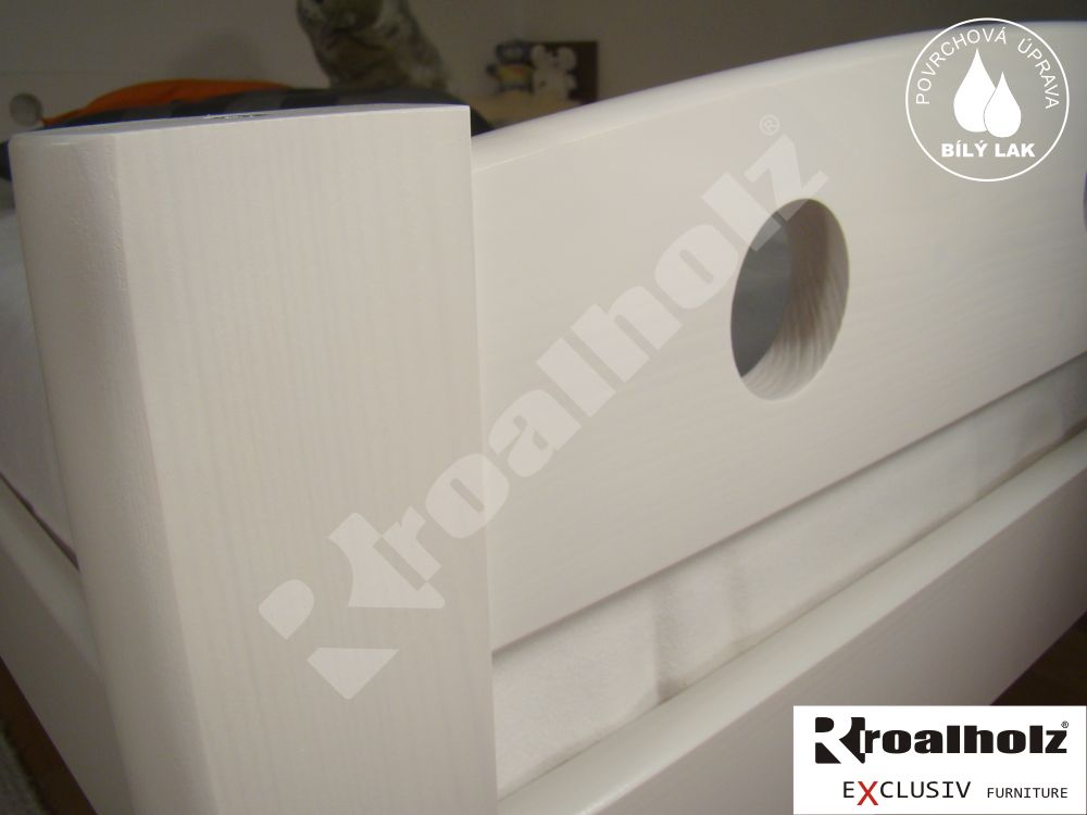 bílé horní spaní, bílá dětská vysoká palanda masiv FIJA V 