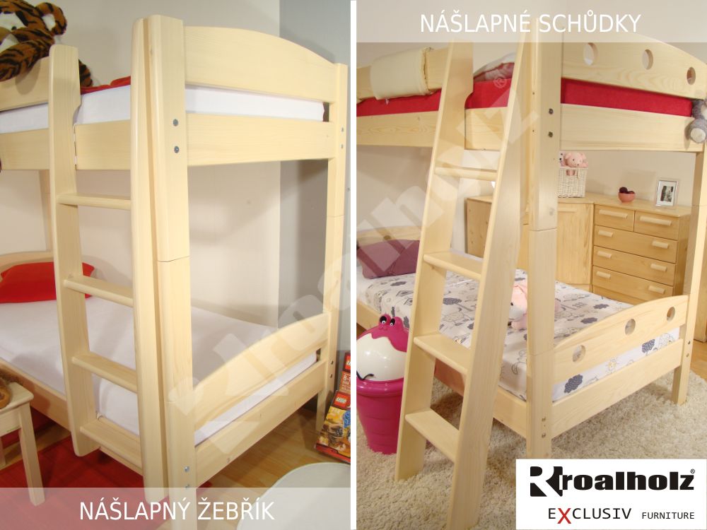 mořená rozkládací palanda z masivu ELEA PB bezpečná