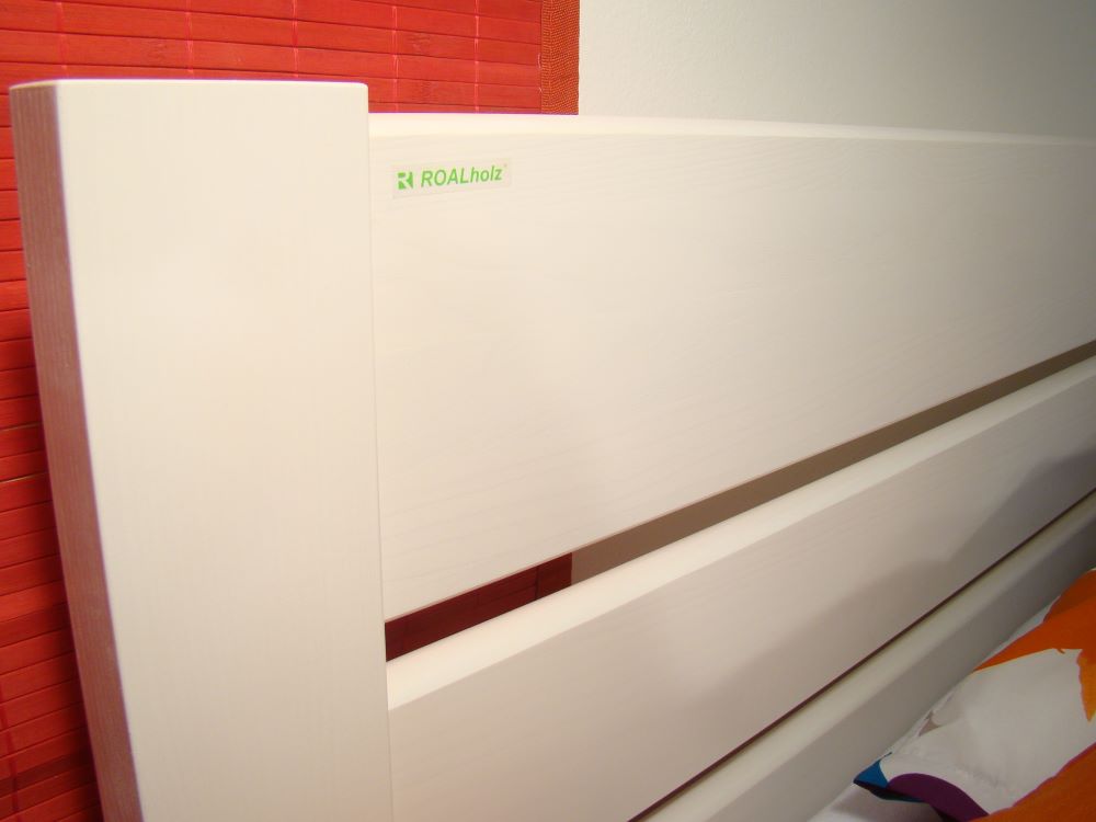 bílá manželská postel masiv NELA NR, bílé dvoulůžko