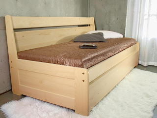 rozkládací postel z masivu s opěrkou DUO SOFI N+N