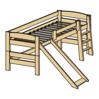 dětská zvýšená postel masiv ELEA N se skluzavkou masiv