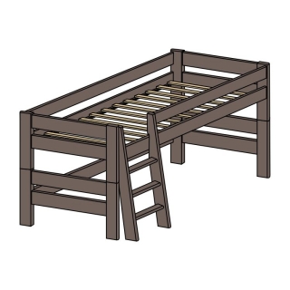 barevná zvýšená rozkládací dětská postel masiv INGE N