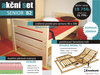 akční set SENIOR B2 - postel + motorový rošt + matrace