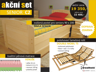 akční set SENIOR C2 - postel + motorový rošt + matrace