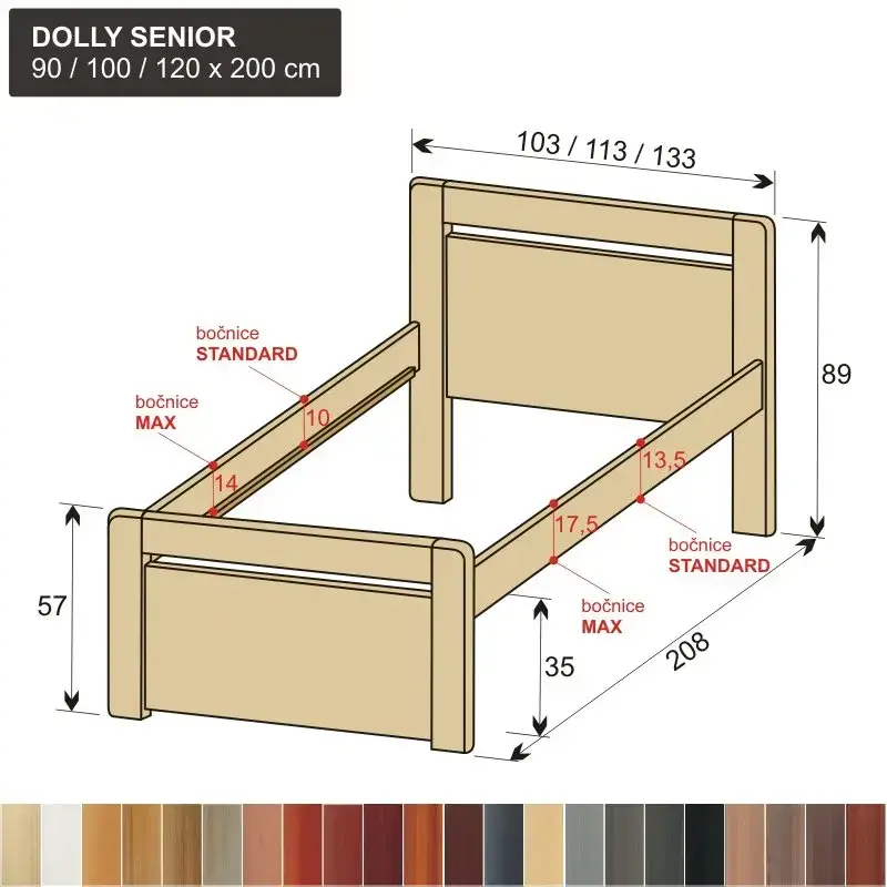 senior postel z masivu pro seniory DOLLY SENIOR