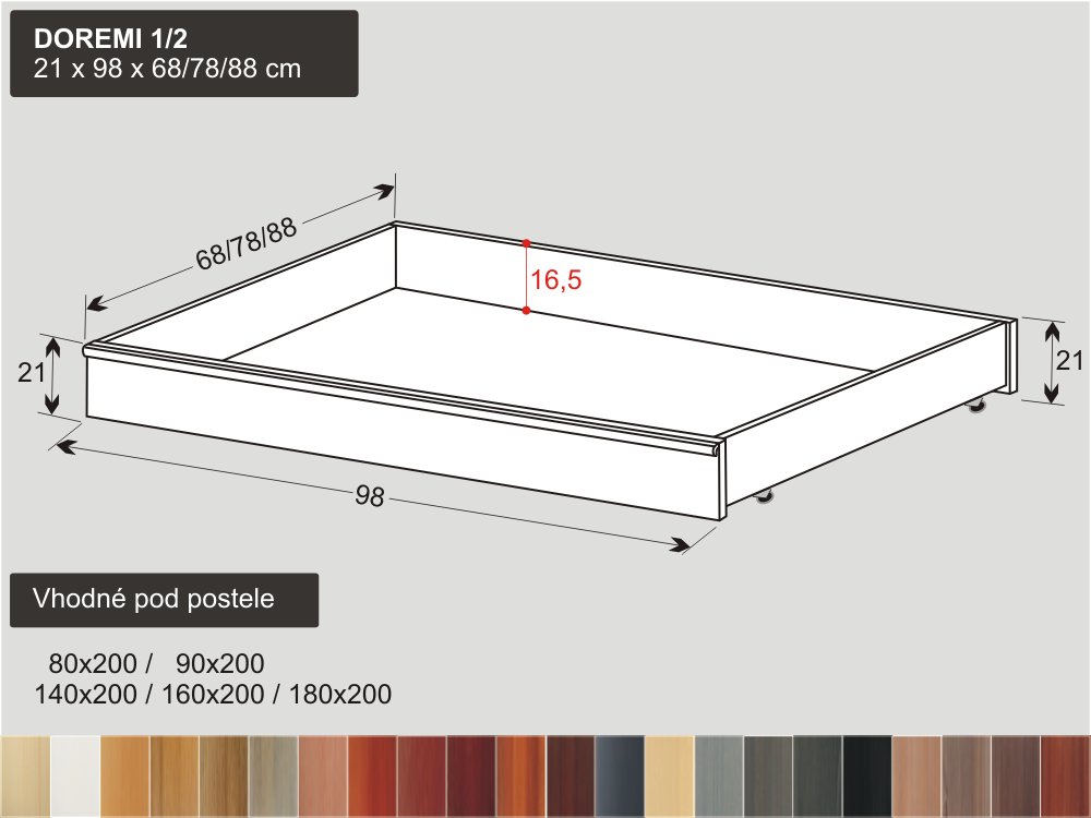 bílý půlený úložný prostor z masivu DOREMI 1/2 