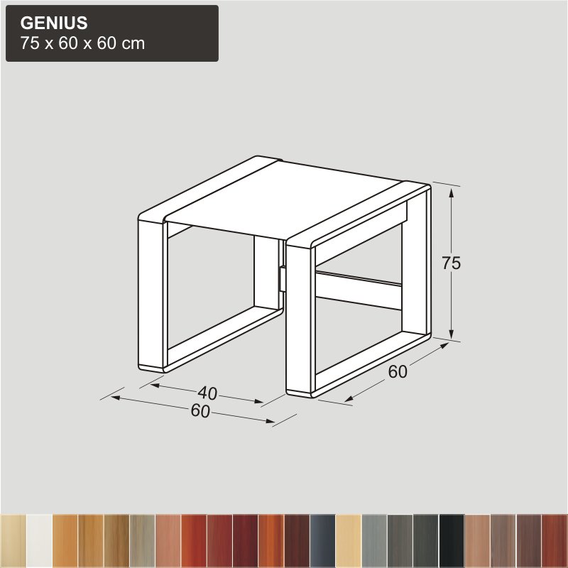 bílý psací stůl masiv GENIUS 60, rohový díl nádstavba