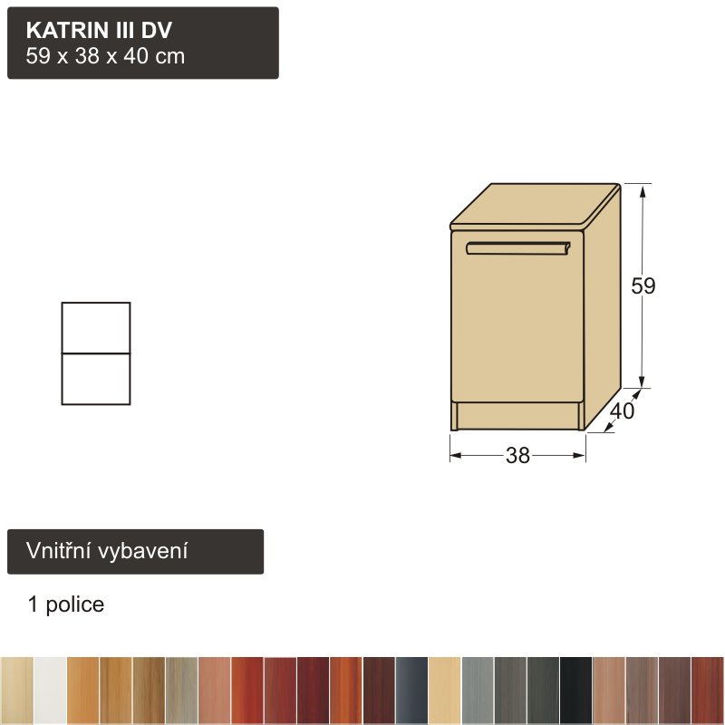 dřevěný senior noční stolek KATRIN III DV