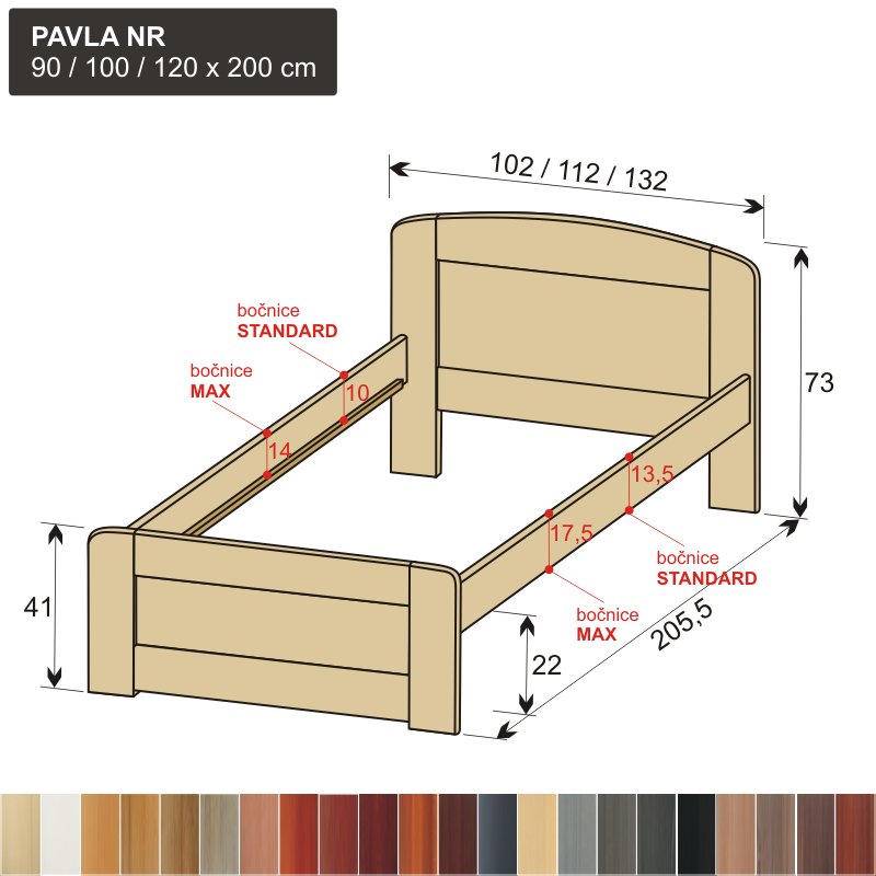 ROALHOLZ dřevěná postel masiv PAVLA NR