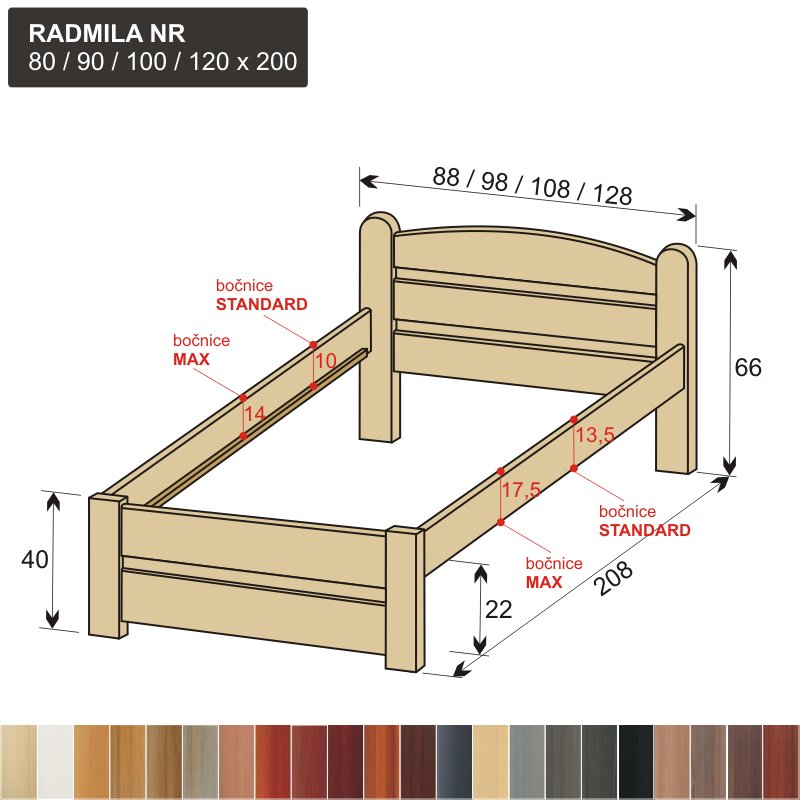 hotelové jednolůžko masiv RADMILA NR hotel postel