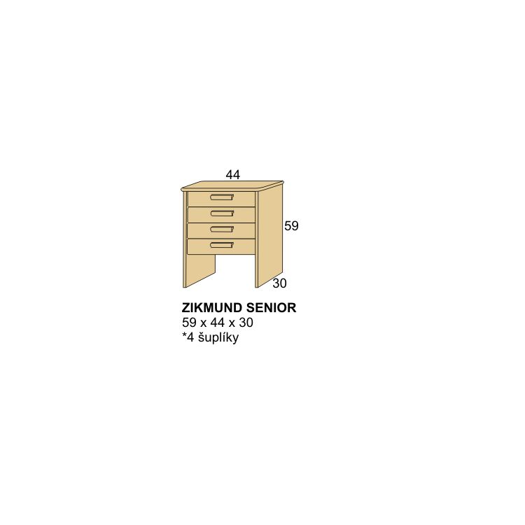 vysoký noční stolek masiv ZIKMUND SENIOR
