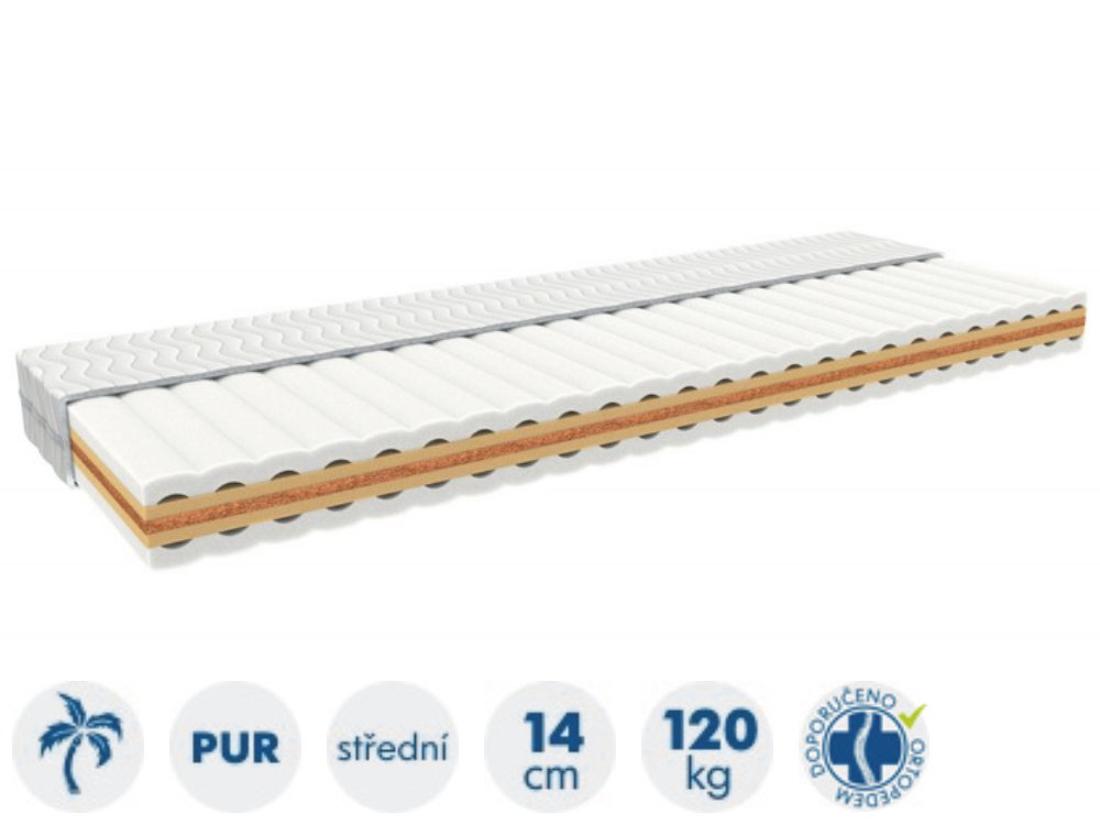 ortopedická matrace s kokosovým vláknem RELAX 100x200 tuhost 5