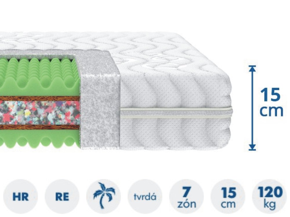 matrace s kokosovým vláknem SENZA BIO 80/90x200 tuhost 5